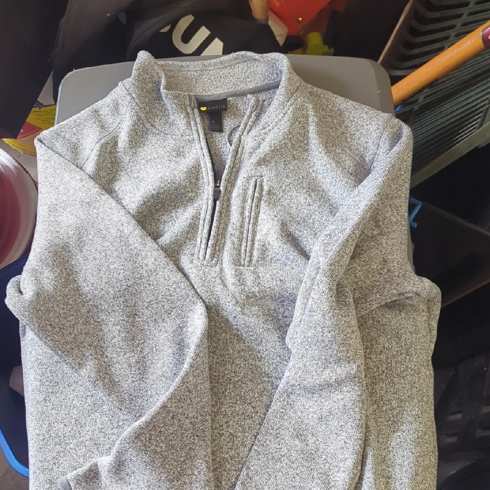 Zella Heather Gray Zip-Up Sweater